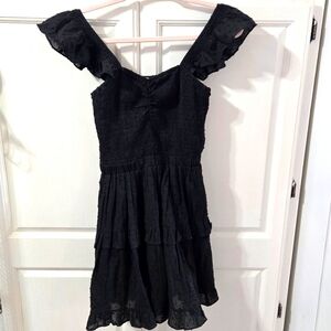 Mabel black ruffle mini dress size S